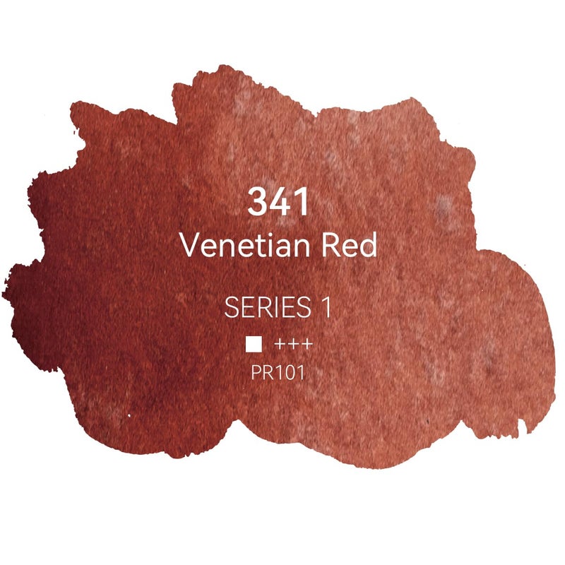 PHOENIX Professional Watercolor Paint - Single Watercolor Half Pan - Venetian Red 341 - Image 2